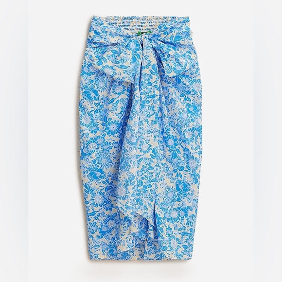 NEW Draped sarong in blue floral Blue and White Floral Halter Dress size XSmall - Picture 2 of 12